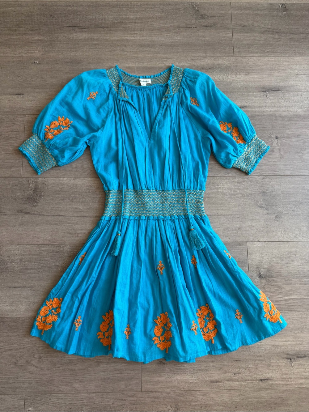Roller Rabbit Paraiso Fiorella Smocked Mini Dress - size XS